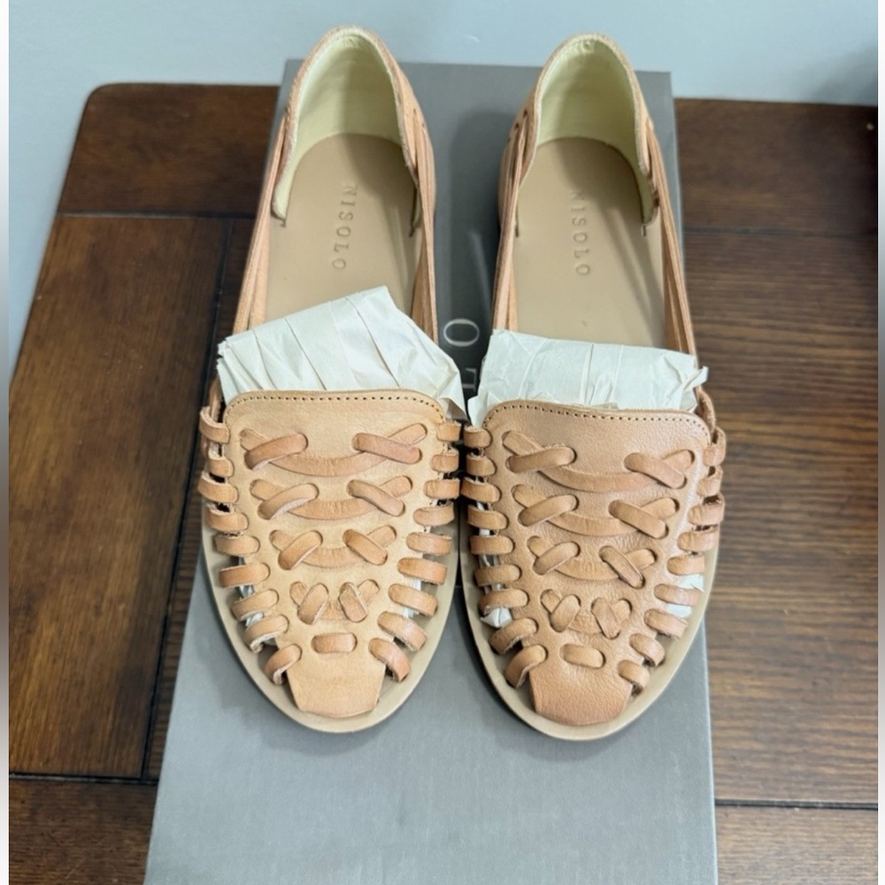 NEW Nisolo Ecuador Huarache Slip On Woven Sandal Natural 6
